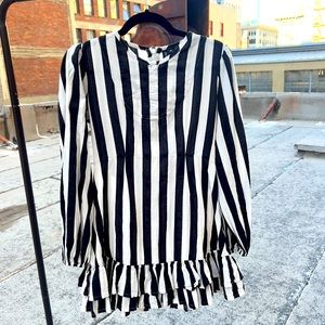 Johnny Cota SkinGraft Black & White Striped Mini Dress